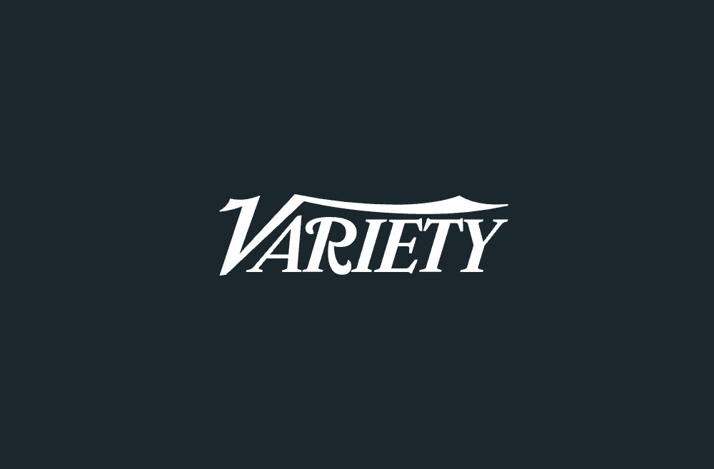 Variety logo, white serif font with a stylized V on a black background.