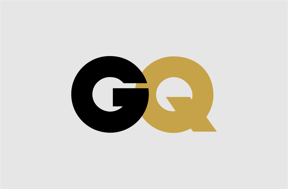 GQ logo, the letters G and Q in a thick sans-serif font, with the G in black and the Q in gold.