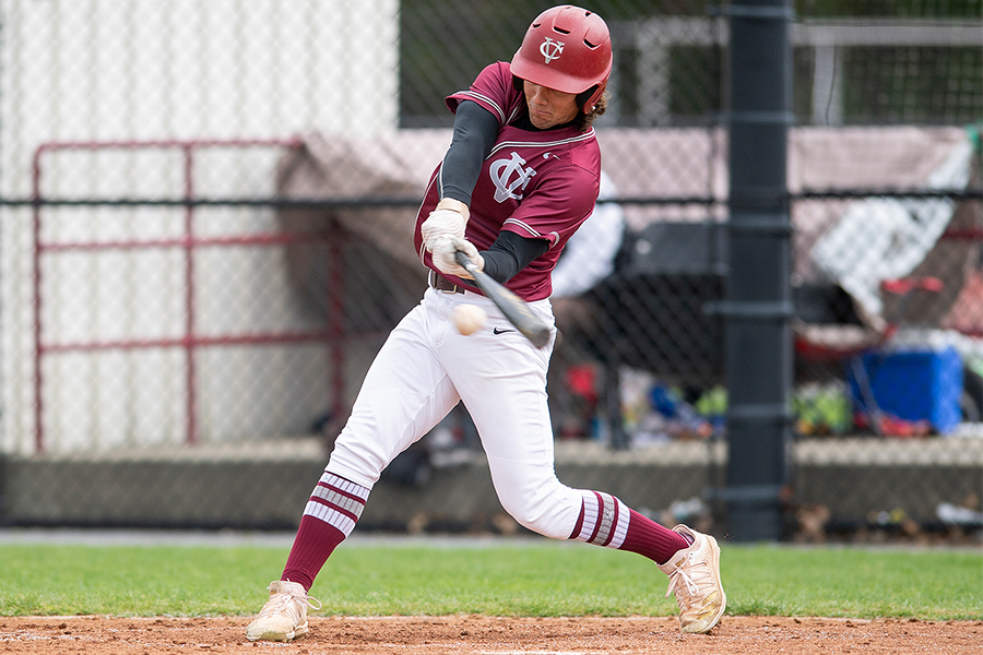 action shot of Vassar baseball player Jaden Millstein ’24