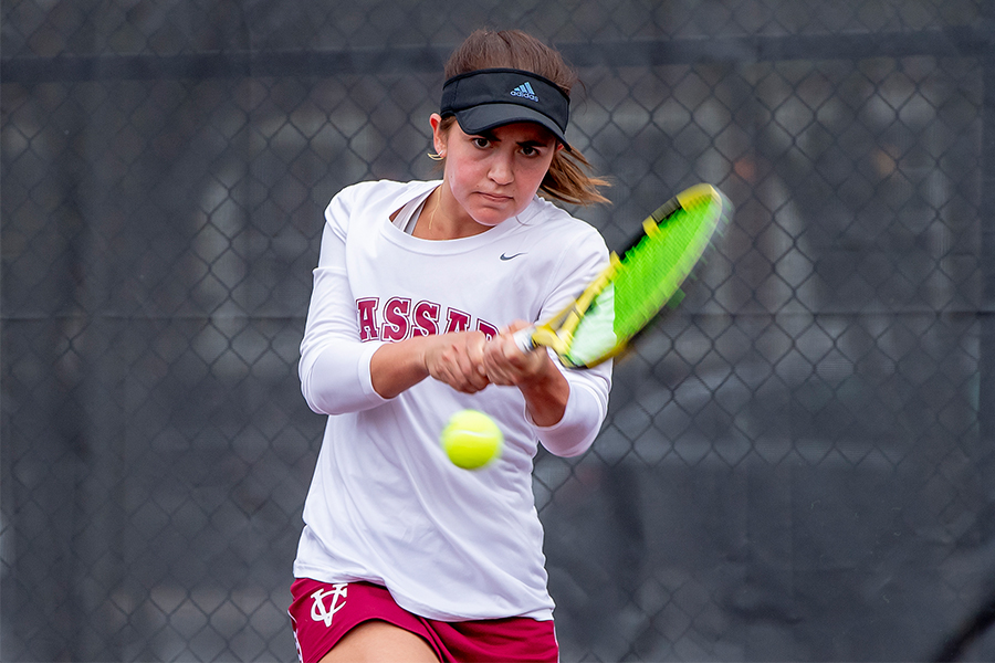 Macey Dowd hits the ball.