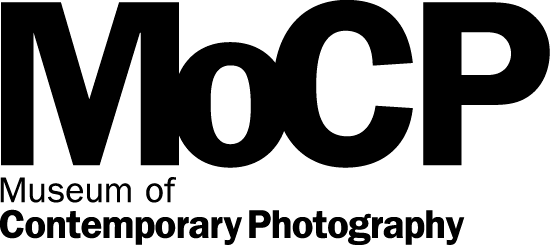 A black logo with the text "MoCP: Museum of Contemporary Photography".