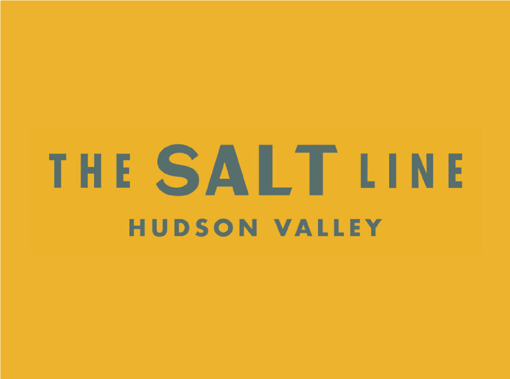 Graphic with yellow bg and green text that reads: The Salt Line, Hudson Valley.