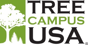 Graphic with a tree and text that reads: tree campus usa.