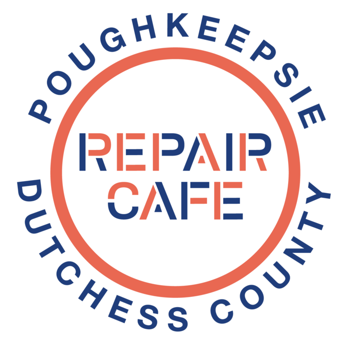 Graphic with text that reads: Poughkeepsie, Dutchess County, Repair Cafe.