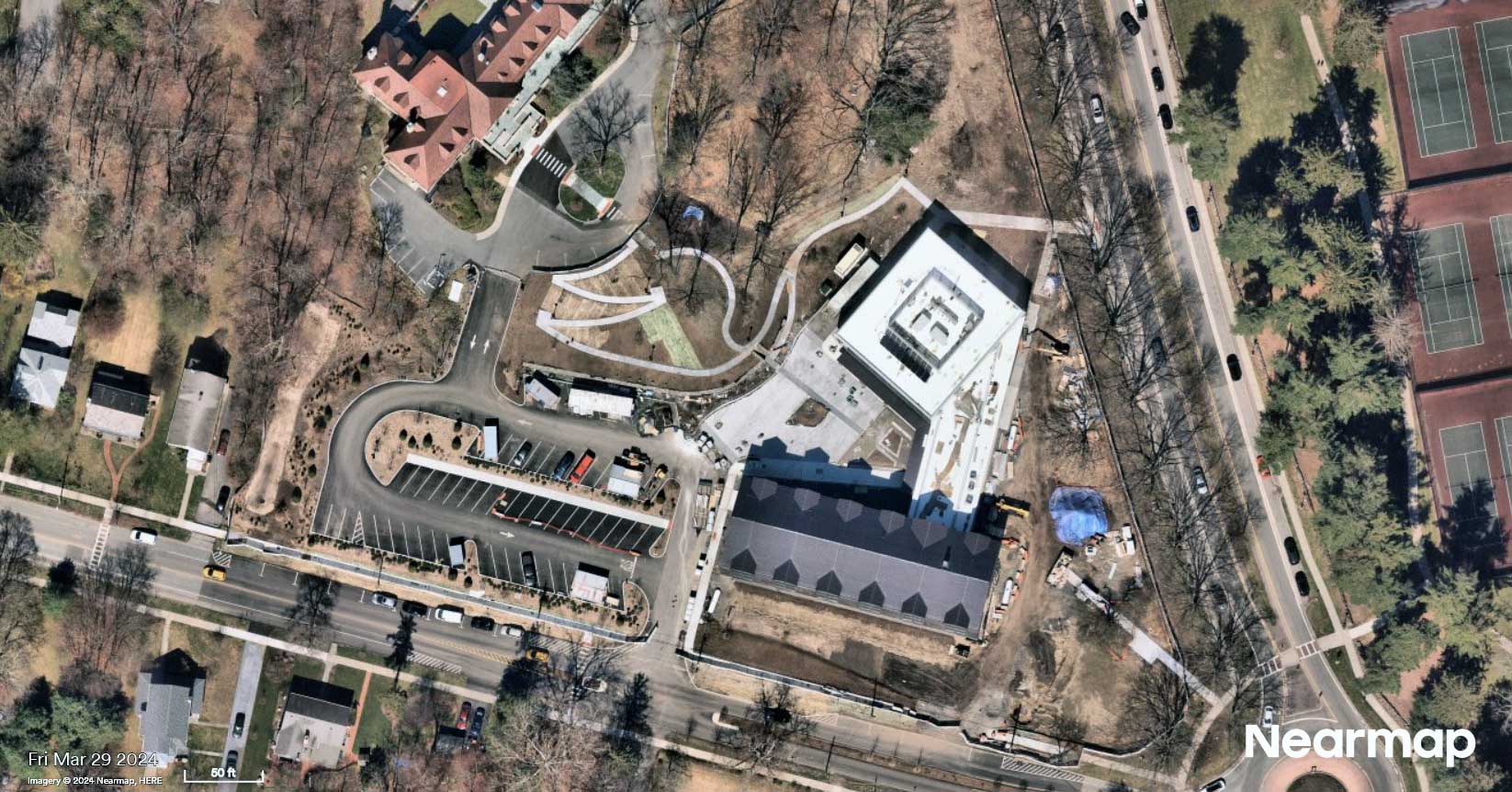 Aerial photo of a construction site.