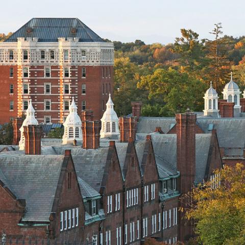 Aerial shot of Vassar residence halls