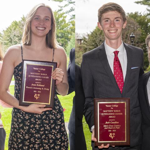 Swimmer Jesse Ecklund ’22 and distance runner Jack Casalino ‘22 capture top Athletics awards