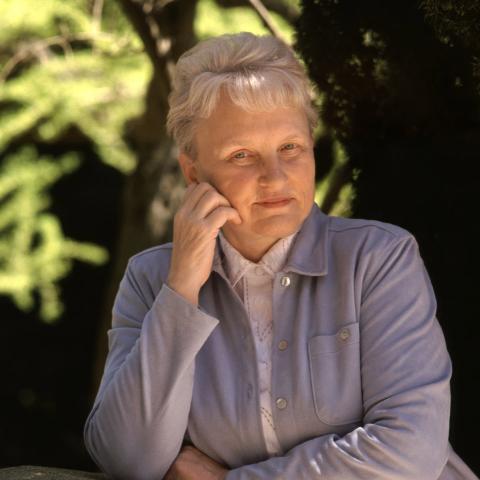 A portrait photo of Carolyn Merchant '58.