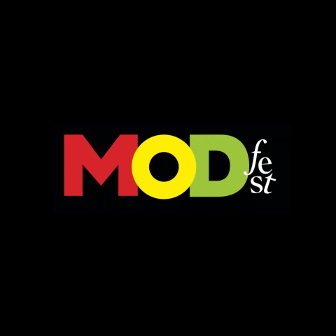 Multi colored graphic with text that reads: Modfest.